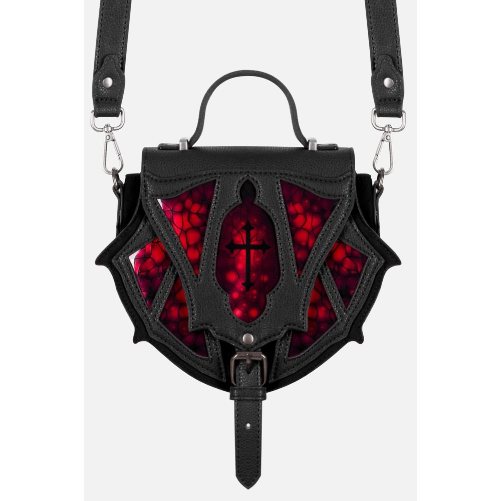 Restyle - Bloodspire Schultertasche - Schwarz/Dunkelrot